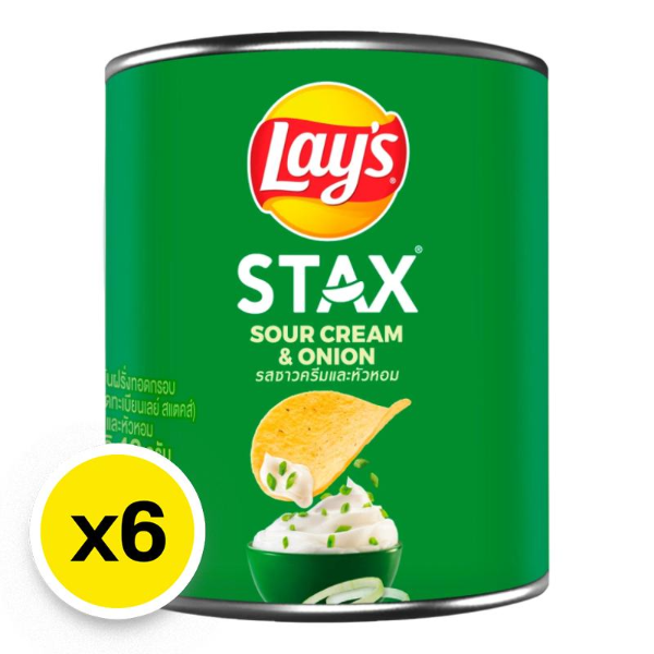 Sour Cream and Onion Flavored Potato Chips 42g (Pack of 6)