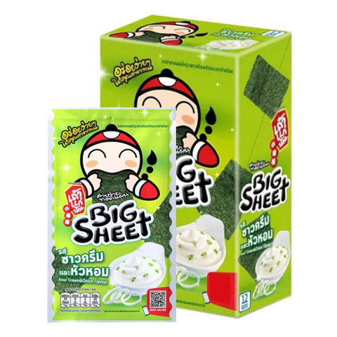 สาหร่ายทอดแผ่น รสซาวครีมและหัวหอม 3.2g ( Pack 12)