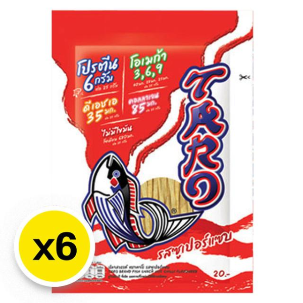 Sawan fish snack, super spicy flavor, 20g ( Pack of 6 )