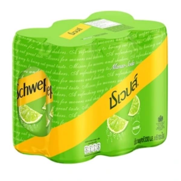ชเวปส์ น้ำอัดลมมะนาวโซดา 330ml (แพค 6 กระป๋อง)