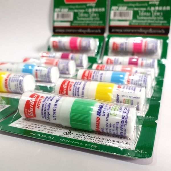 Inhaler 1.7cc assorted colors (pack of 6 tubes)