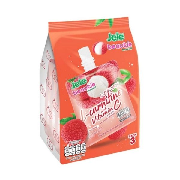 Lychee jelly + L-carnitine, vitamin C 140g ( pack of 3 )