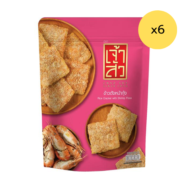 Shrimp-topped crispy rice crackers 80g ( Pack of 6 )