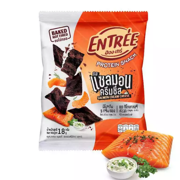 Crispy baked pork sheets, salmon cream cheese flavor 18g ( Pack of 6 )