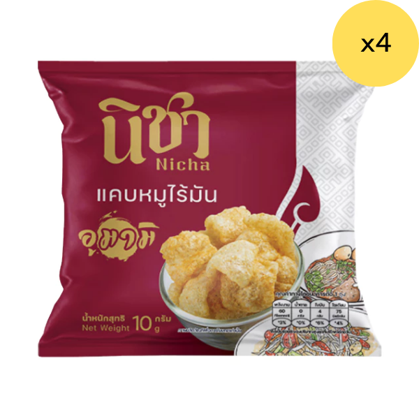 Lean Crispy Pork Rind, Umami Flavor 10g ( Pack of 4 )