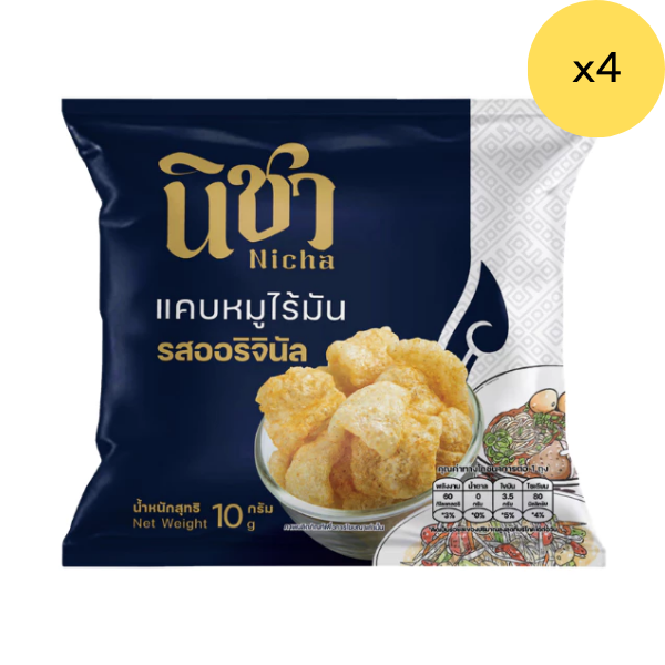 Lean Crispy Pork Rind, Original Flavor 10g ( Pack of 4 )