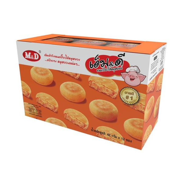 เปี๊ยะไส้หมูหยอง 42g ( แพ็ค 12 ชิ้น )