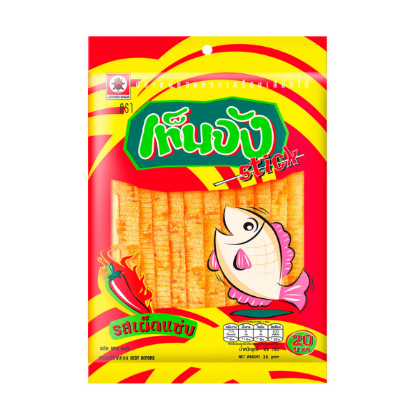 Seasoned baked fish sheet on a stick, Spicy flavor 35g