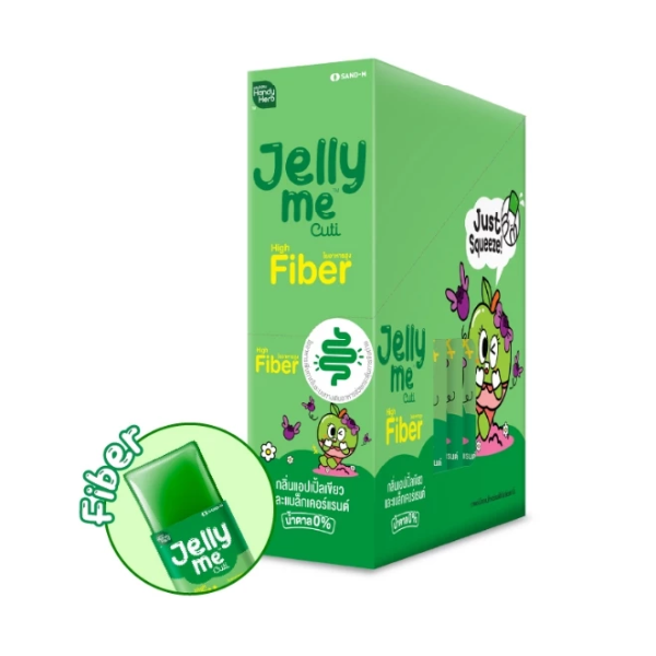 Me Quti Jelly with Fiber, Green Apple and Blackcurrant Flavor 30g (Pack of 12 Sachets)
