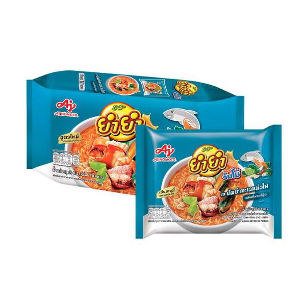 Instant noodles, tom yum seafood hot pot flavor 63g ( pack 10 )