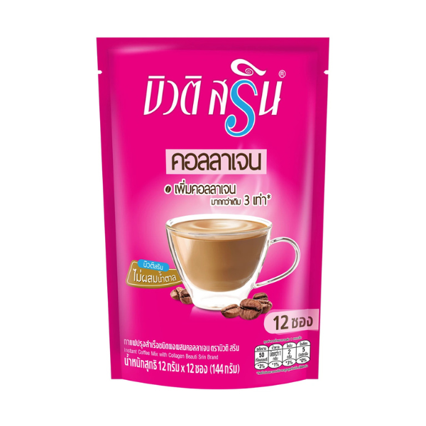 Instant coffee powder with collagen 144g ( 12g x 12 sachets )