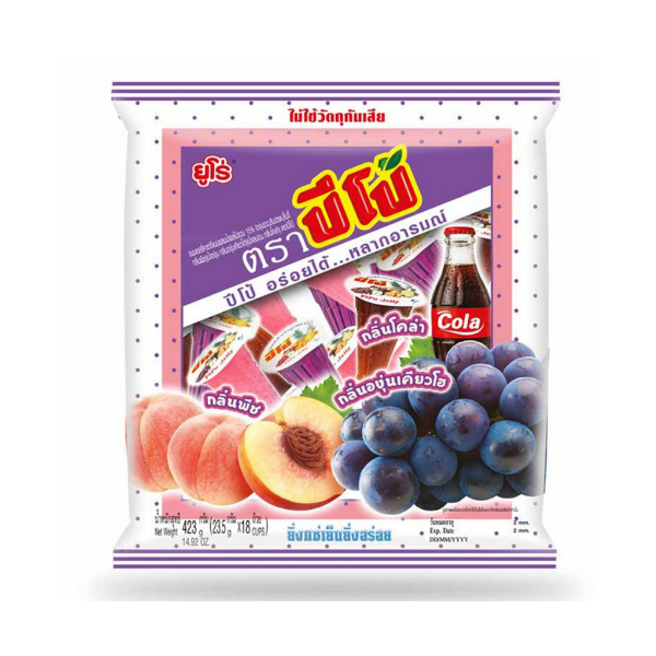 Assorted-flavor jelly: peach, Kyoho grape, cola 423g