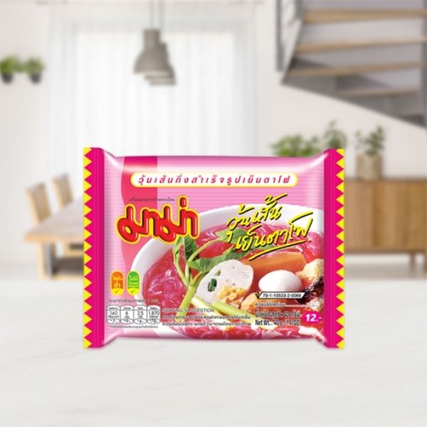 Instant glass noodles, yen ta fo flavor (40g x pack of 6 sachets)