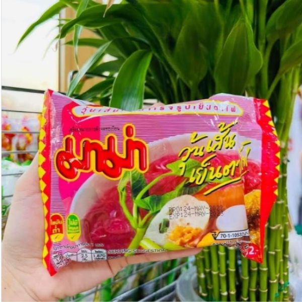 Instant glass noodles, yen ta fo flavor (40g x pack of 6 sachets)
