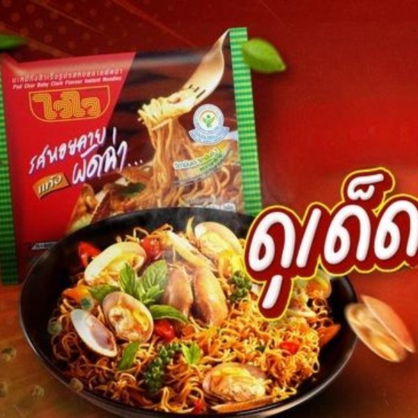 Instant noodles, stir-fried spicy clams flavor 60g ( pack of 10 sachets )