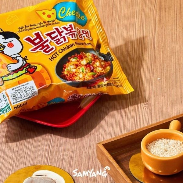 Dry instant noodles, spicy chicken cheese flavor, 140g (5-pack)