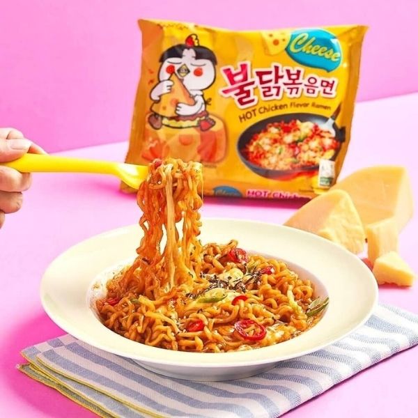 Dry instant noodles, spicy chicken cheese flavor, 140g (5-pack)