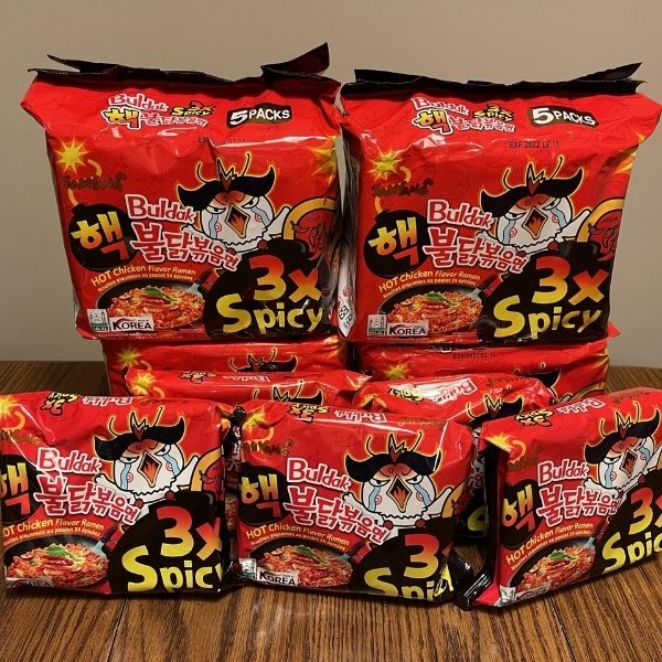Dry instant noodles, triple-spicy chicken flavor, 140g (5-pack)
