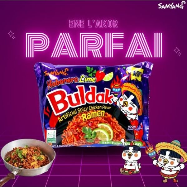 Dry instant noodles, habanero lime flavor, 135g (5-pack)