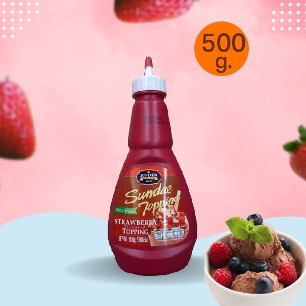 Beverage topping, ice cream topping, strawberry flavor 500g