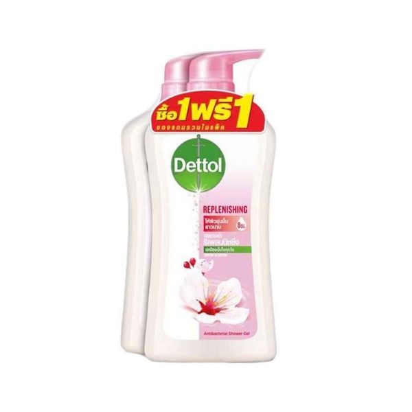 Antibacterial shower gel, Replenishing formula 450ml (Pack of 2 bottles)