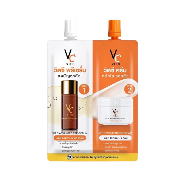 2-in-1 sachet cream, vitamin C serum + vitamin C cream, 8g (6 sachets)