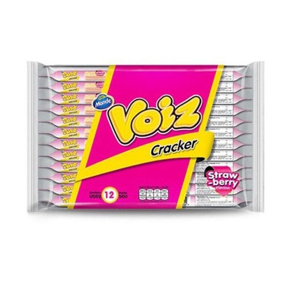 Strawberry-flavored cream-filled crackers 24g ( pack of 12 pieces )