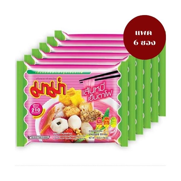 Instant rice vermicelli with Yen Ta Fo flavor ( 55g x pack of 6 sachets )