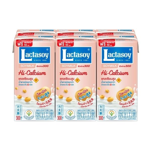 UHT soy milk, high-calcium formula 300ml (pack of 6 cartons)