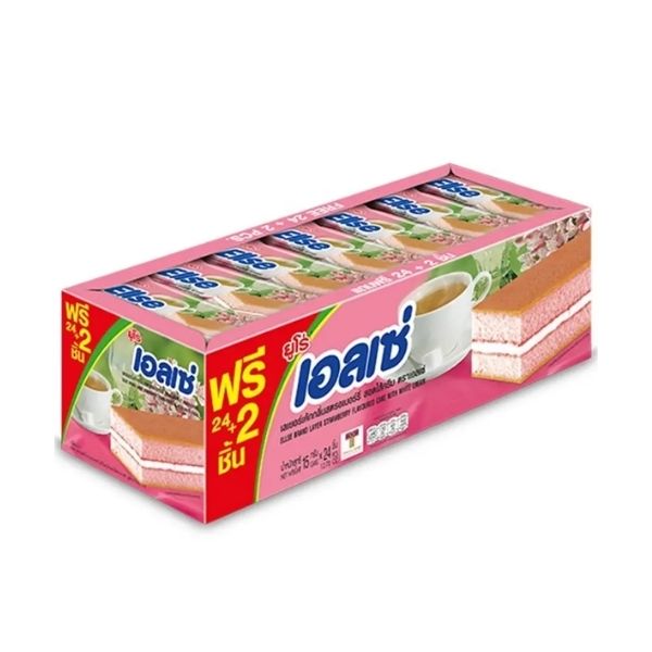 Strawberry-flavored layer cake with cream filling 15g ( 24 sachets )