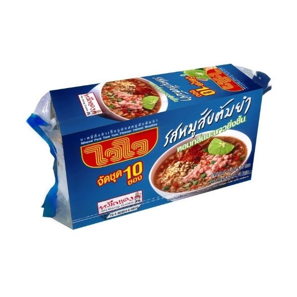 Instant noodles, tom yum minced pork flavor 60g ( pack of 10 sachets )