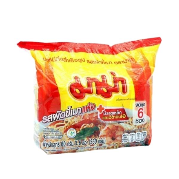 Instant noodles, dry drunken noodles flavor ( 60g x pack of 6 sachets )