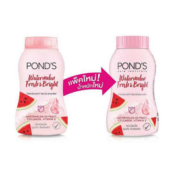 แป้งพอนด์ส สูตร วอเตอร์เมลอน เฟรช แอนด์ไบรท์ ทรานส์ลูเซนท์ เฟเชียล พาวเดอร์ 45g