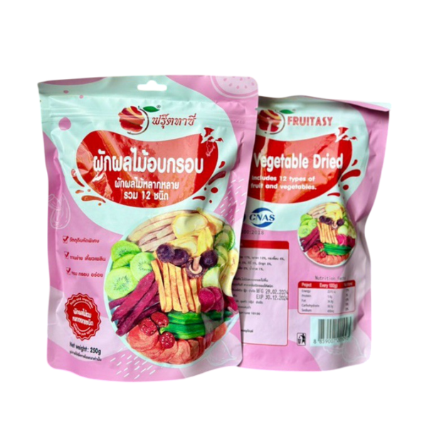 Crispy dried vegetables, 12 varieties, pink package 250g