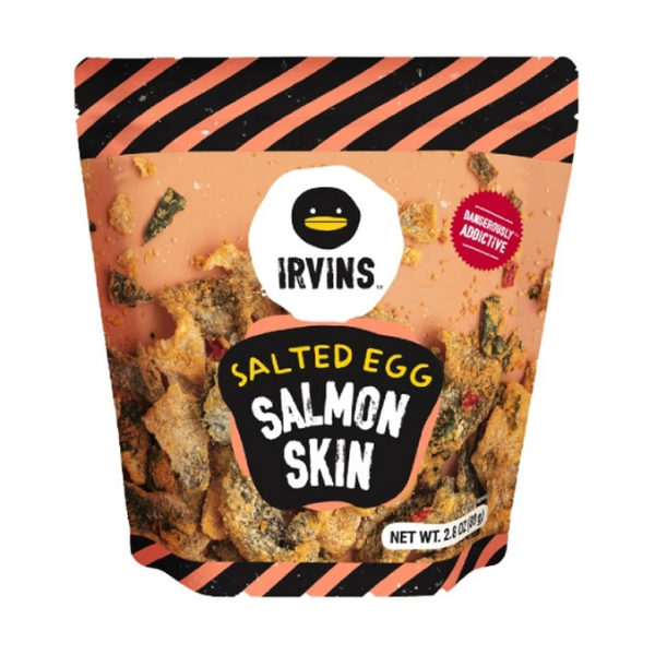 Crispy fried salmon skin coated with salted egg 80g