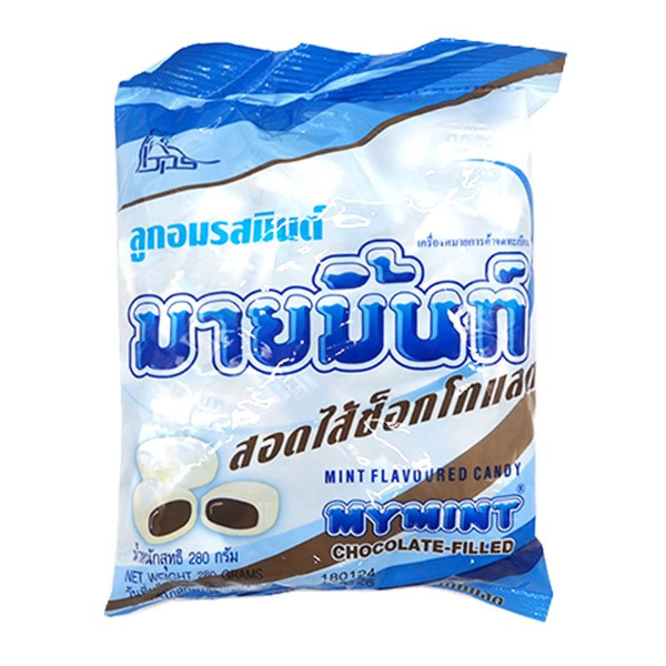 Mint-flavored candies filled with chocolate, 100 pieces, 280g