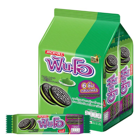 Green tea flavored cream sandwich cookies 40.5g ( pack of 12 )