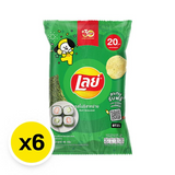 Crispy thin potato chips with nori seaweed flavor, Japanese-style snack, 48g pack, set of 6
