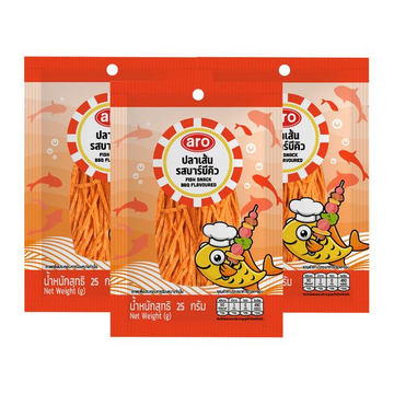 ปลาเส้นรสบาร์บีคิว 25g ( แพ็ค 3 )