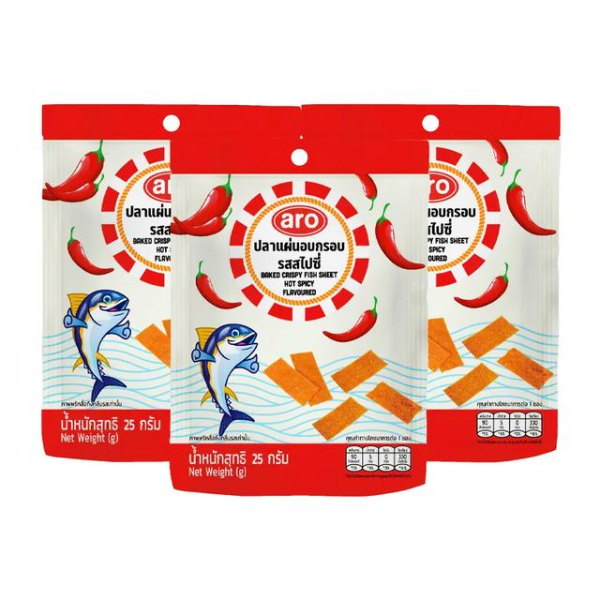 Spicy crispy baked fish slices 25g ( Pack of 3 )