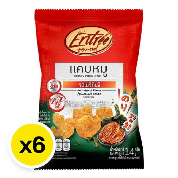 Pork rinds, nori kimchi flavor 14g ( Pack of 6 )