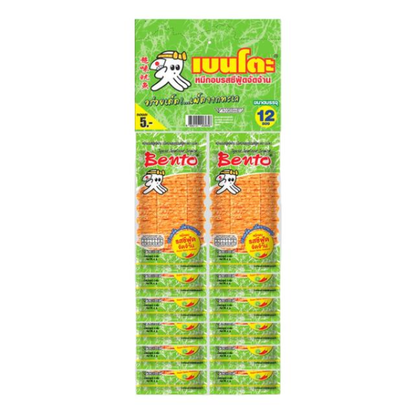 ปลาหมึกอบ รสซีฟู้ดจัดจ้าน 4g ( Pack 12 )