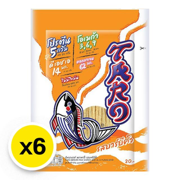 Sawan fish snack, barbecue flavor, 20g ( Pack of 6 )