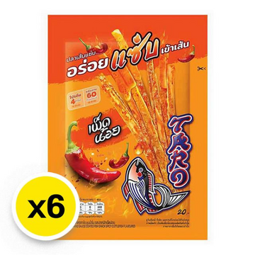 ปลาสวรรค์ เส้นชุบน้ำจิ้ม รสปลาหมึก เผ็ดน้อย 18g ( แพ็ค 6 )