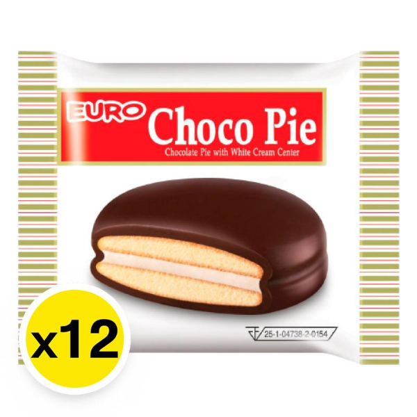 Choco Pie, chocolate coated cream-filled pie 18g (pack of 12)
